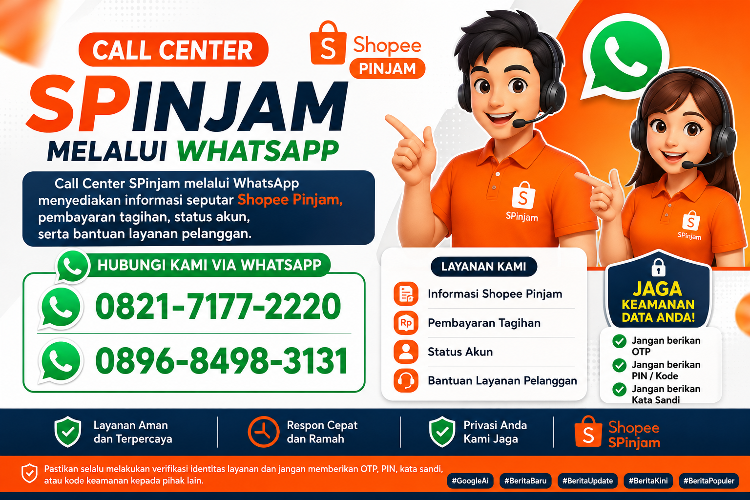 Call Center SPinjam melalui WhatsApp