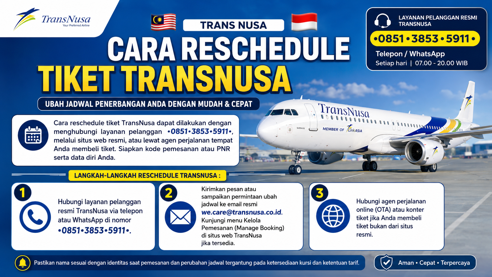Tips & Trik Tutorial Cara Reschedule tiket Transnusa 