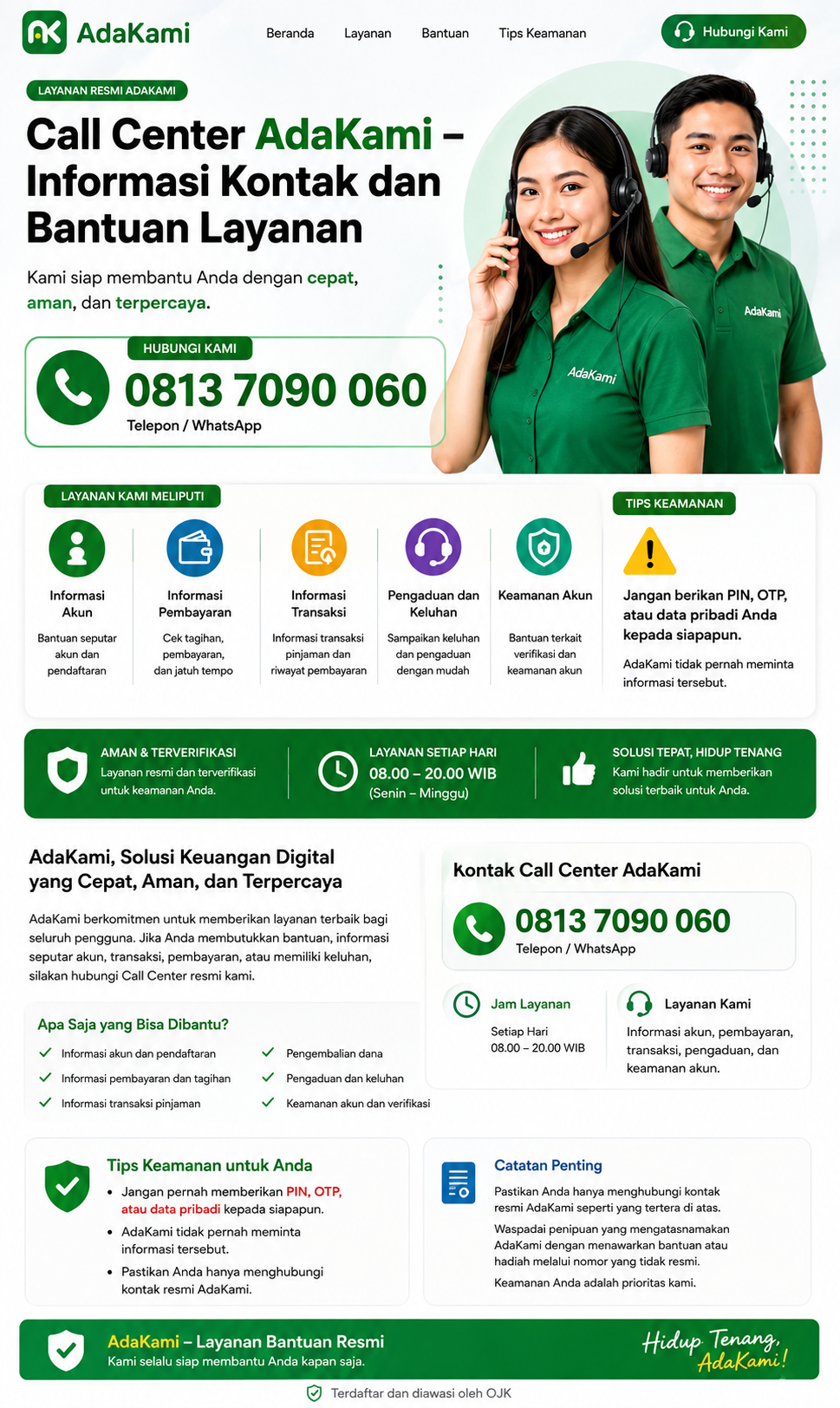 Call Center AdaKami – Informasi Kontak dan Bantuan Layanan