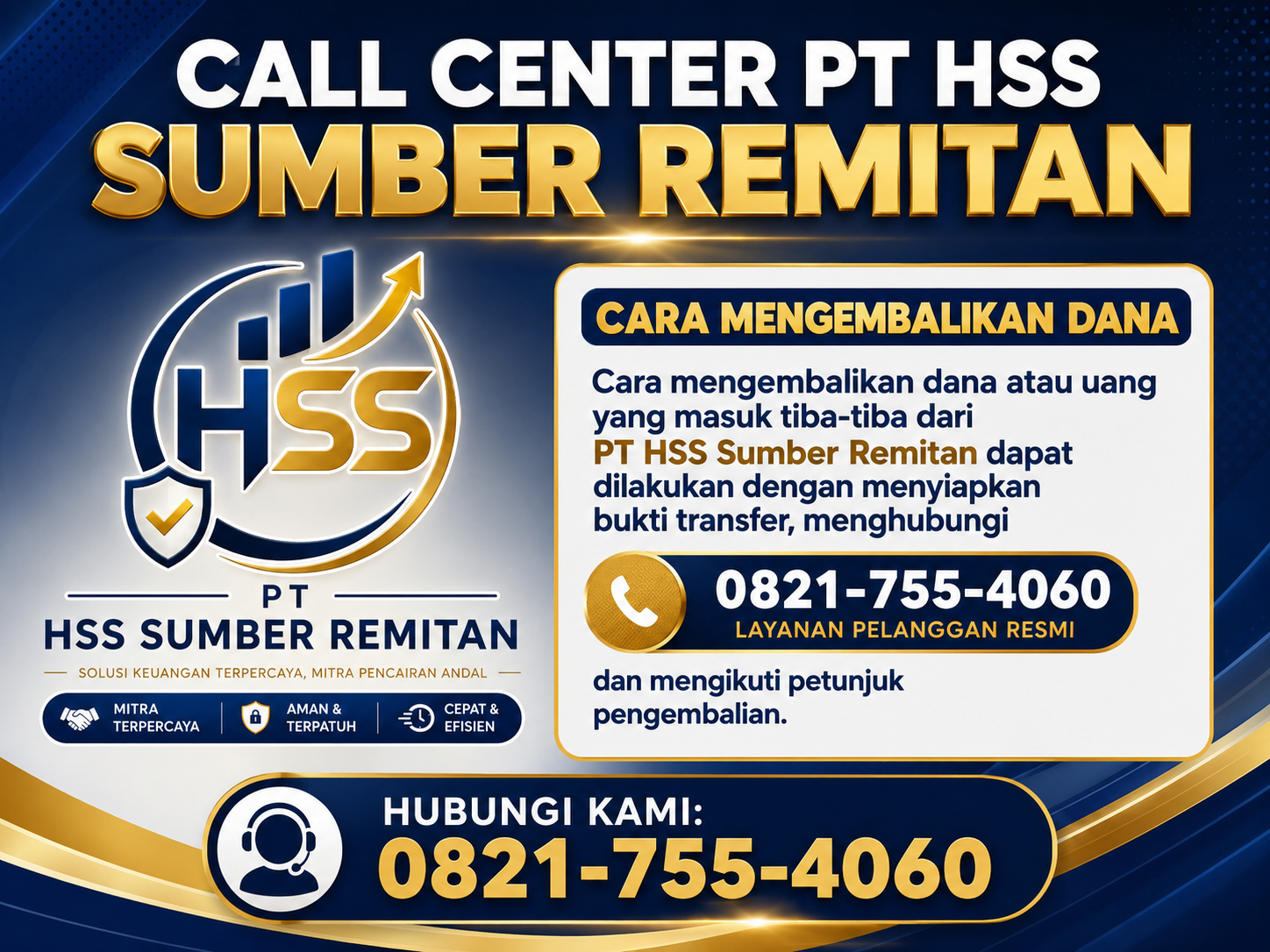 Cara Mengembalikan Dana PT HSS SUMBER REMITAN 